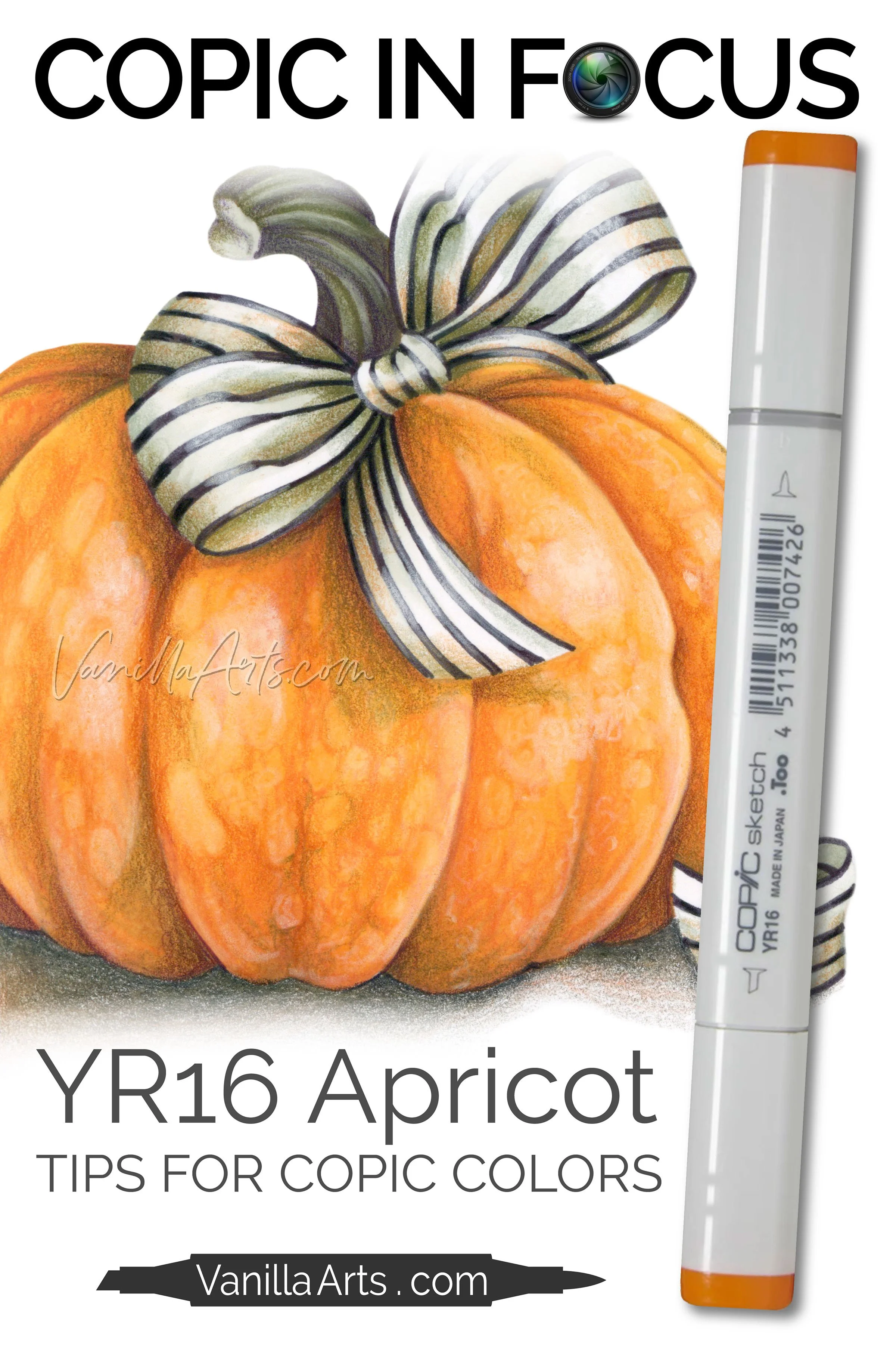 Copic Marker YR16 “Apricot” (Tips for orange alcohol markers